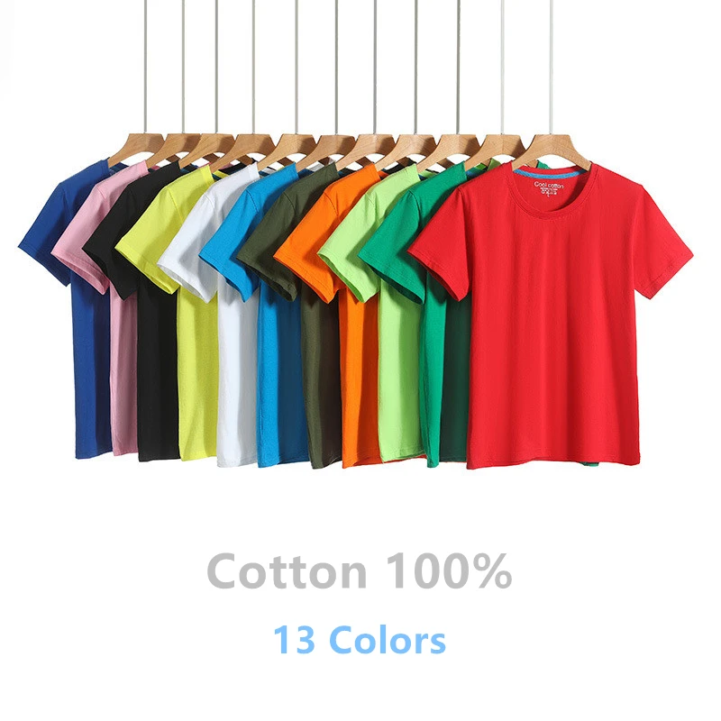 2021 Brand New Cotton Mens T-shirt Pure Color Men T-Shirts Round Collar Short-Sleeve T shirt Blank Top Tees For Male Man Clothes