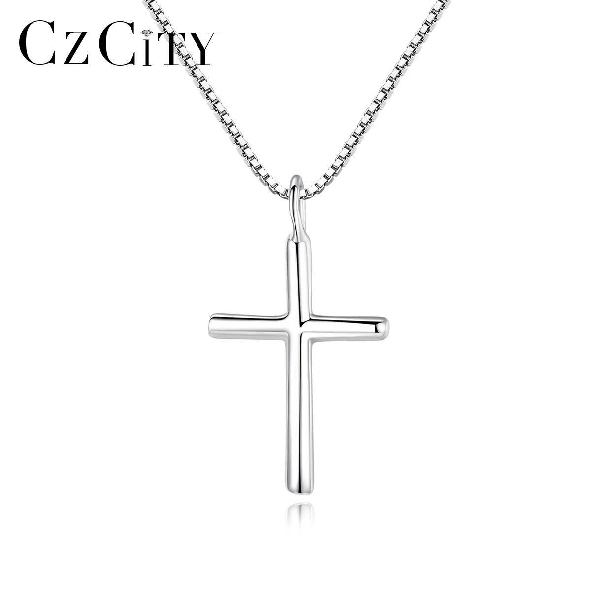 CZCITY Brand Classic Cross Silver Charms Necklaces & Pendants High Quality Women Sterling Silver 925 Cross Pendant Fine Jewelry