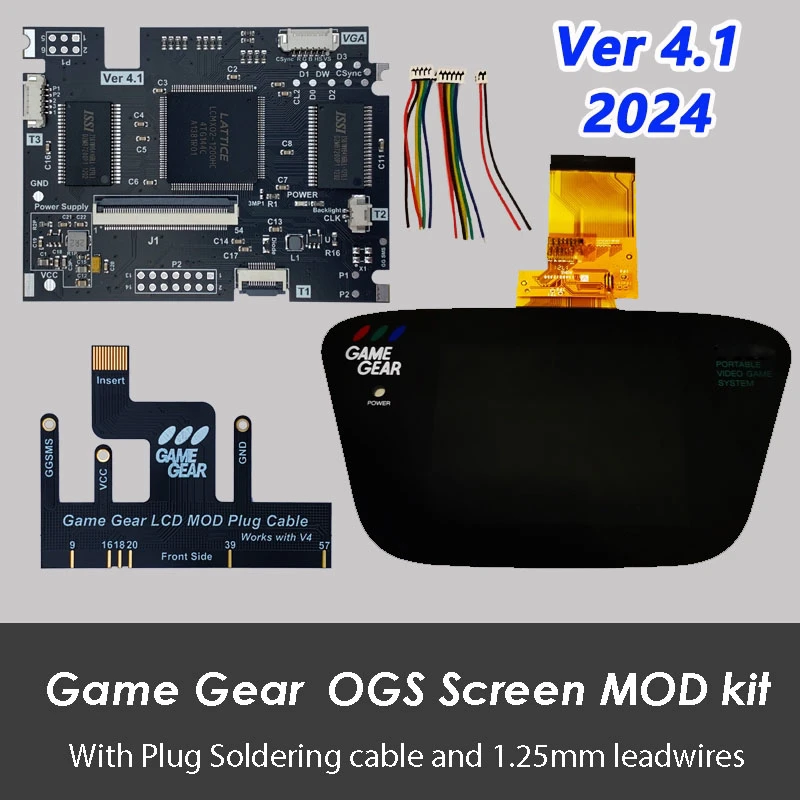 V3.1 LCD Screen For SEGA Game Gear HighLit Full Display VGA Out Mod Highlight Adjustable Brightness LCD Kits For SEGA GG Console