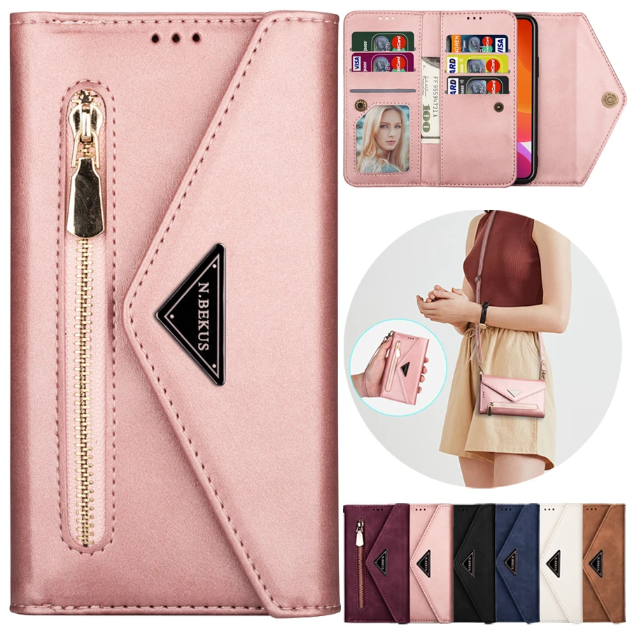 Messenger Bag W/Two Ropes Wallet Case For iphone 12 Pro Max 11 Pro X XS XR XS Max 8 Plus 7 Plus 6S Plus 5S Brand New Case Cover