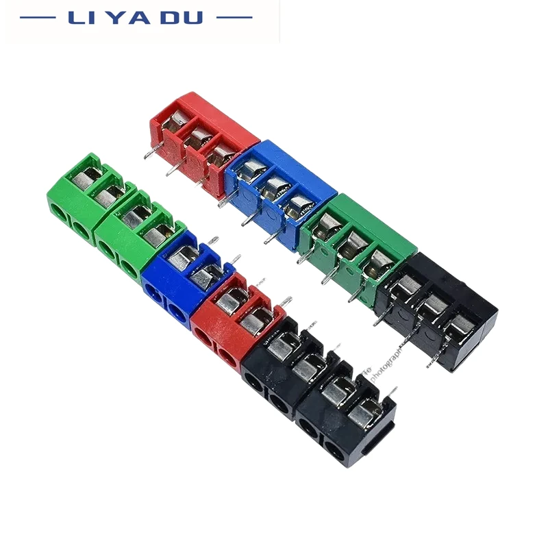 100PCS/LOT KF301-2P Splicing, screw type PCB spacing 5.0 connector terminals, terminal Blue/green KF301 Red, blue, green, black