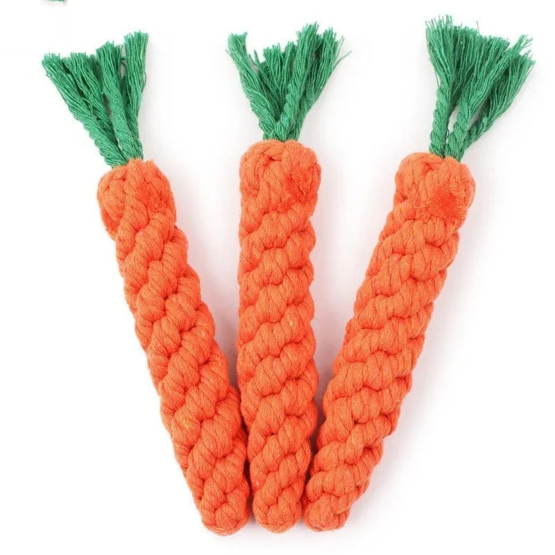 1PC 22cm Pet Supply High Quality Pet Dog Toy Carrot Shape Rope Puppy Chew Toys Teath Cleaning Outdoor Fun Training