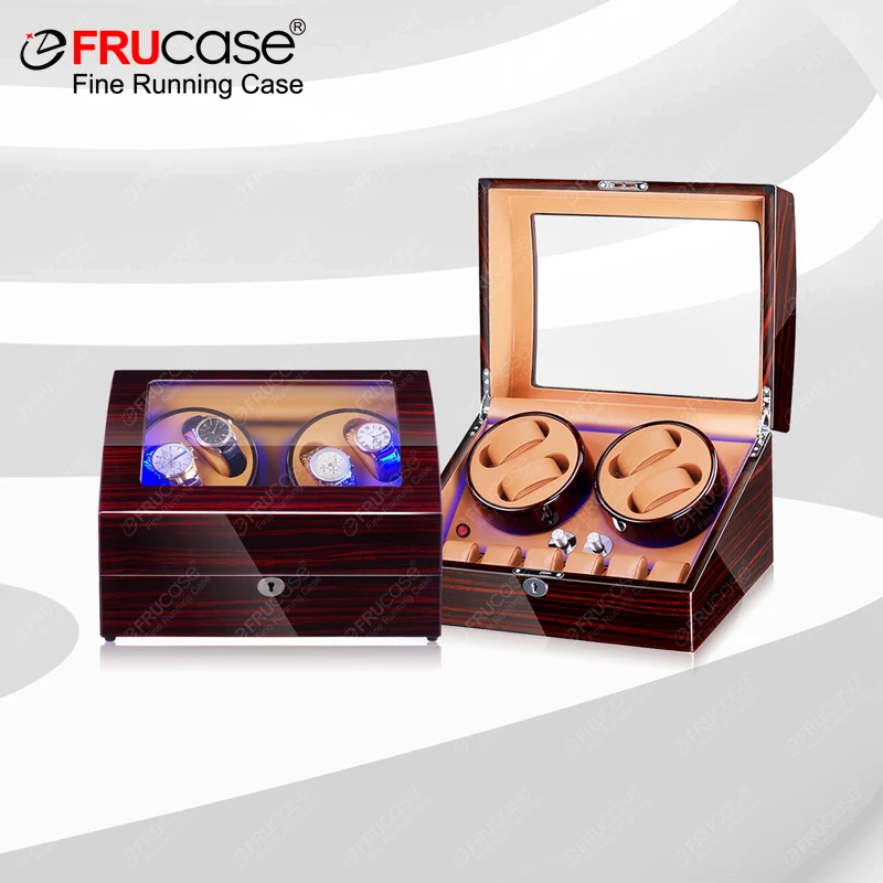 FRUCASE Watch Winder for Automatic Watches New Version 4+6 Wooden Watch Box Watches Storage Collector