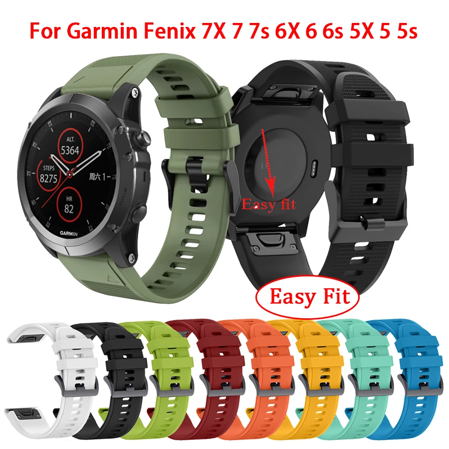 26 22mm Silicone Watchband for Garmin Fenix 6X 6 6s 5X 5 5S 3HR Forerunner 935 Watch 20mm Quick Release Easyfit Wrist Band Strap