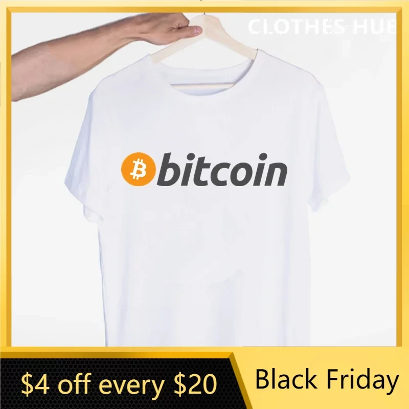 Bitcoin Original  Logo T Shirt Print Short Sleeve T-Shirt New High Quality Men Tee Shirts