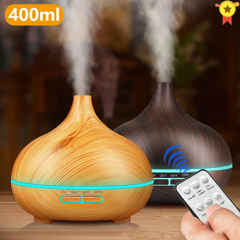 400ml Remote Control Air Aroma Ultrasonic Humidifier LED Lights Xiomi Electric Aromatherapy Essential Oil Diffuser for home