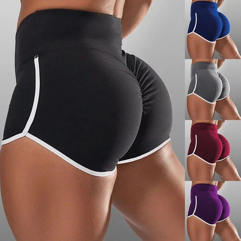 New Summer Sport Shorts Women High Waist Elasticated Seamless Fitness Leggings Push Up Gym Training Gym Tights Pocket Short