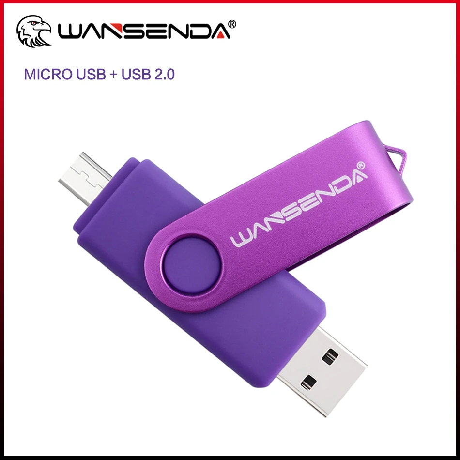 New Wansenda OTG USB Flash Drive 256GB 128GB 64GB 32GB 16GB 8GB Cle USB Pen Drive For Android Phone/Tablet /PC USB 2.0 Pendrive