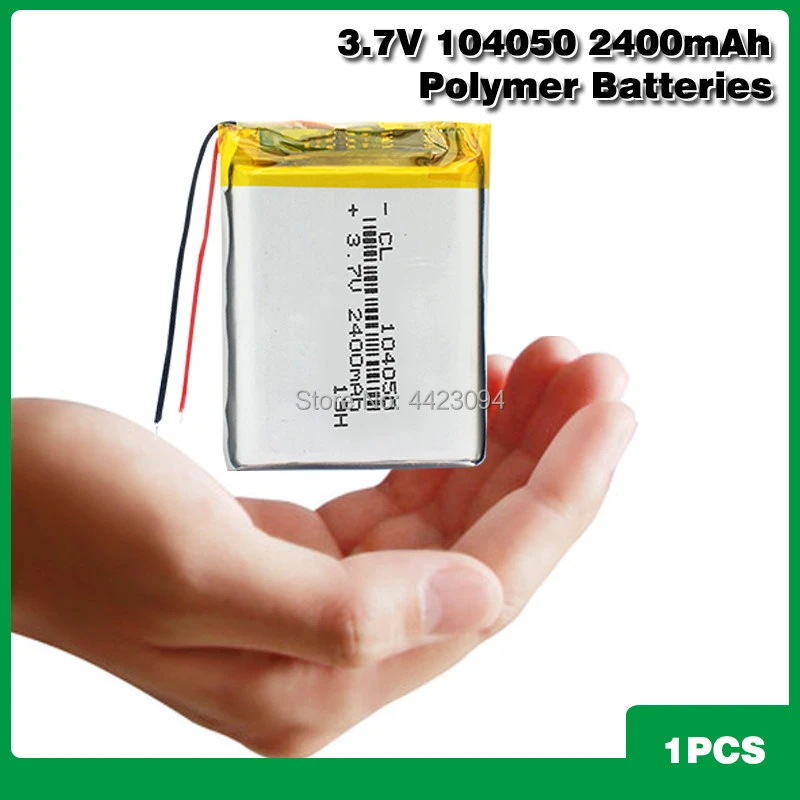 2400mAh 104050 Rechargeable Li-polymer Battery Replacement Battery Rechargeable DIY Battery For MP3 MP4 DVD MID PDA Speaker