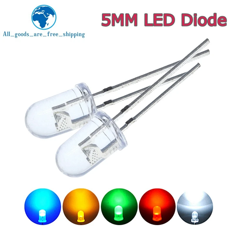 High quality Transparent Round 5mm Super Bright Water Clear Green Red White Yellow Blue Light LED Bulbs Emitting Diode