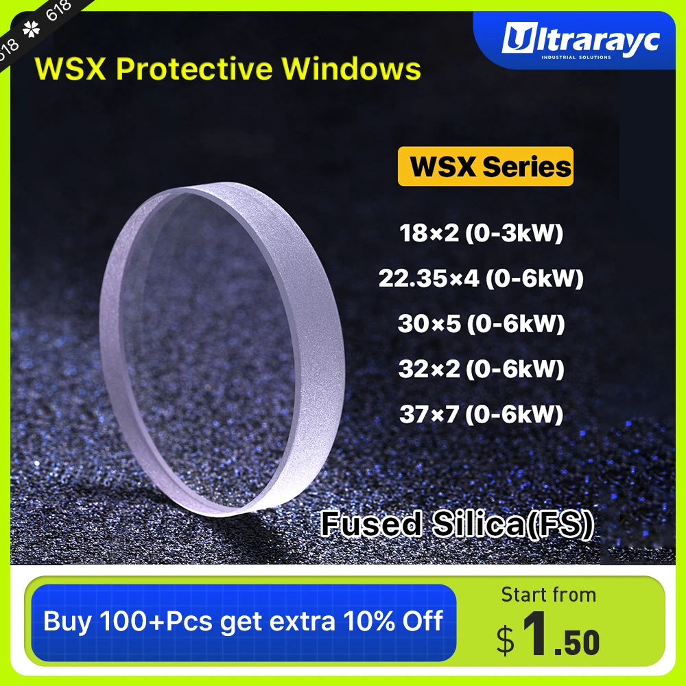 Ultrarayc WSX Protective Windows 18*2/30*5/37*7 Protective Lens 0-6kW Optical Lens for WSX Laser Head ND18 MN15 NC12 NC30 NC60