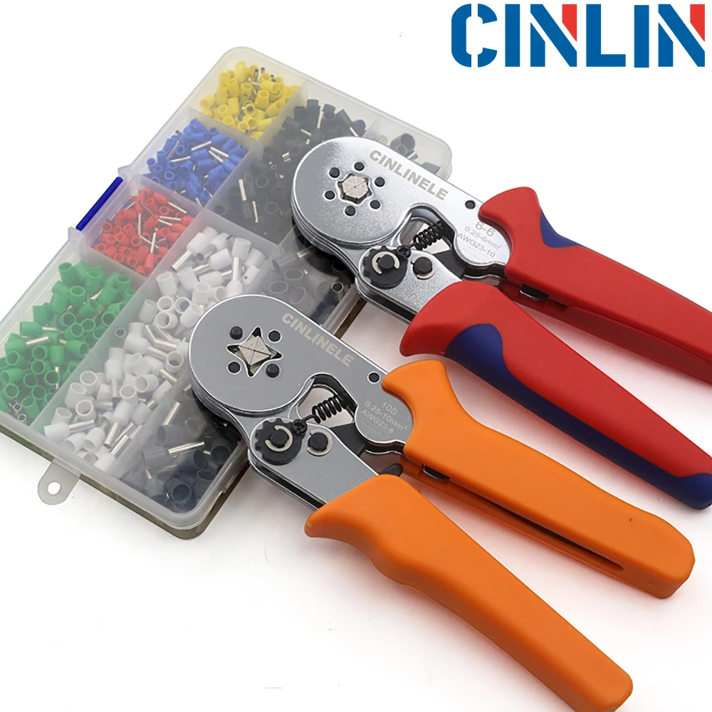 Crimping Pliers & Terminals Set Tube Bootlace VE&TE Terminals Hand Tools Electrician Crimper HSC8 6-4 6-6