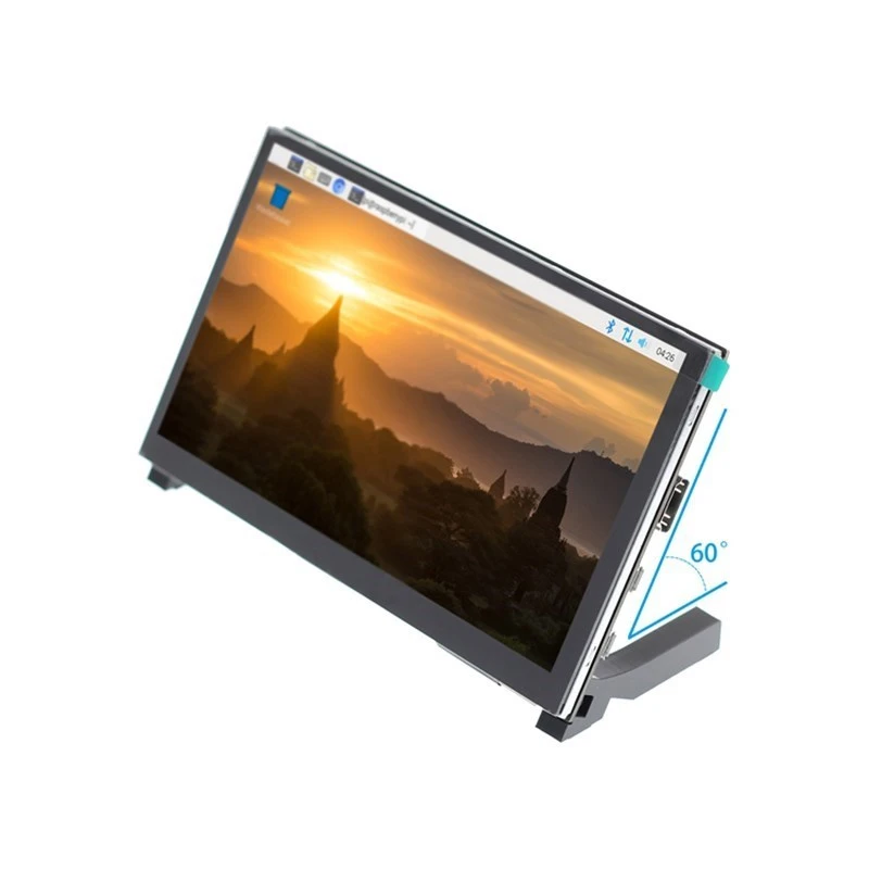 7 inch 1024x600 LCD  D display with bracket-h  Full viewing angle panel at 178 degrees for raspberry PI 3B +  4B