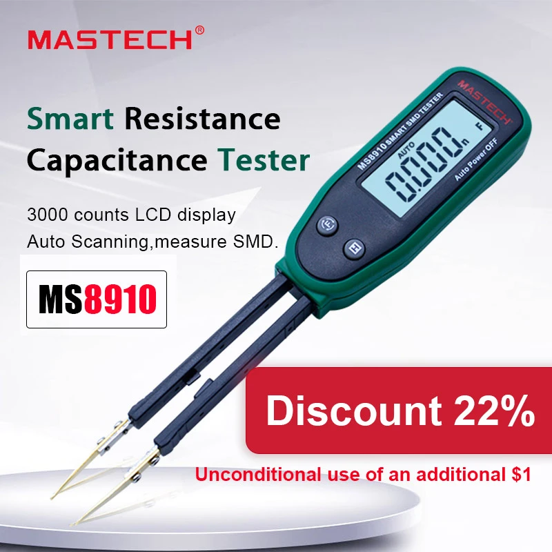 MASTECH MS8910 Smart SMD Tester Auto Scan Resistance Capacitance Diode Multi Tester Continuity Checking Function