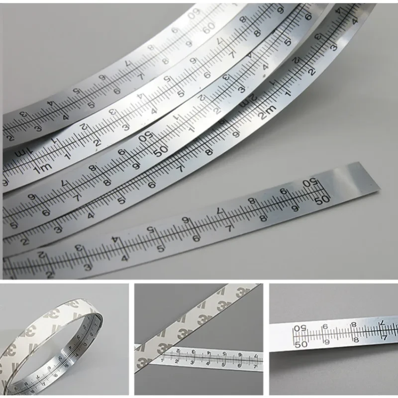 Bidirectional Miter Track Tape Measure Self Adhesive Steel Ruler Metric Measuring Tape for T-track Table Saw Woodworking