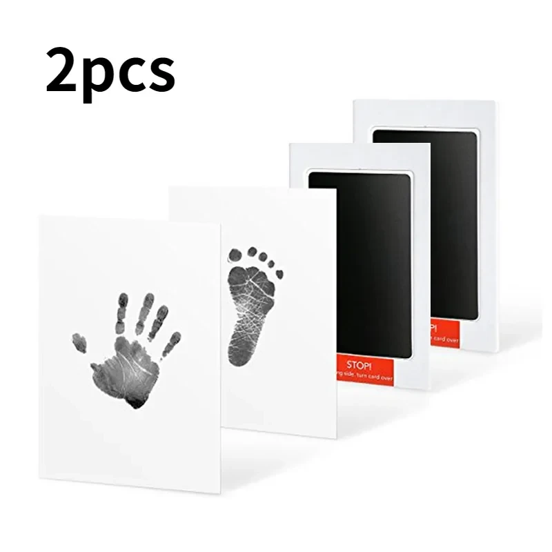 2 Packs Baby Care Non-Toxic Baby Handprint Imprint Kit Baby Souvenirs Casting Newborn Footprint Ink Pad Infant Clay Toy Gifts