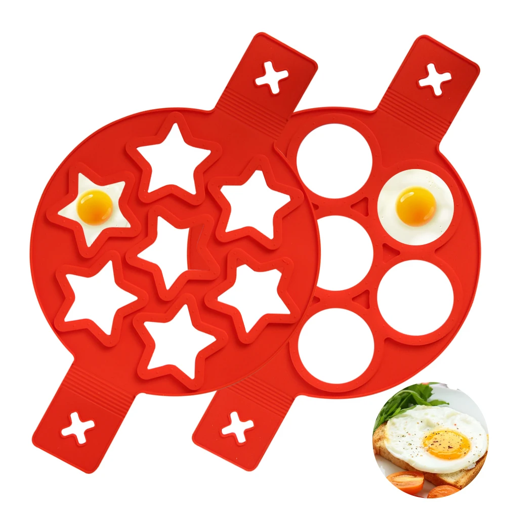 Nonstick Pancake Molds Ring Silicone Fried Egg Mould Reusable Pancake Maker Egg Ring Kitchen Cooking Baking Tools