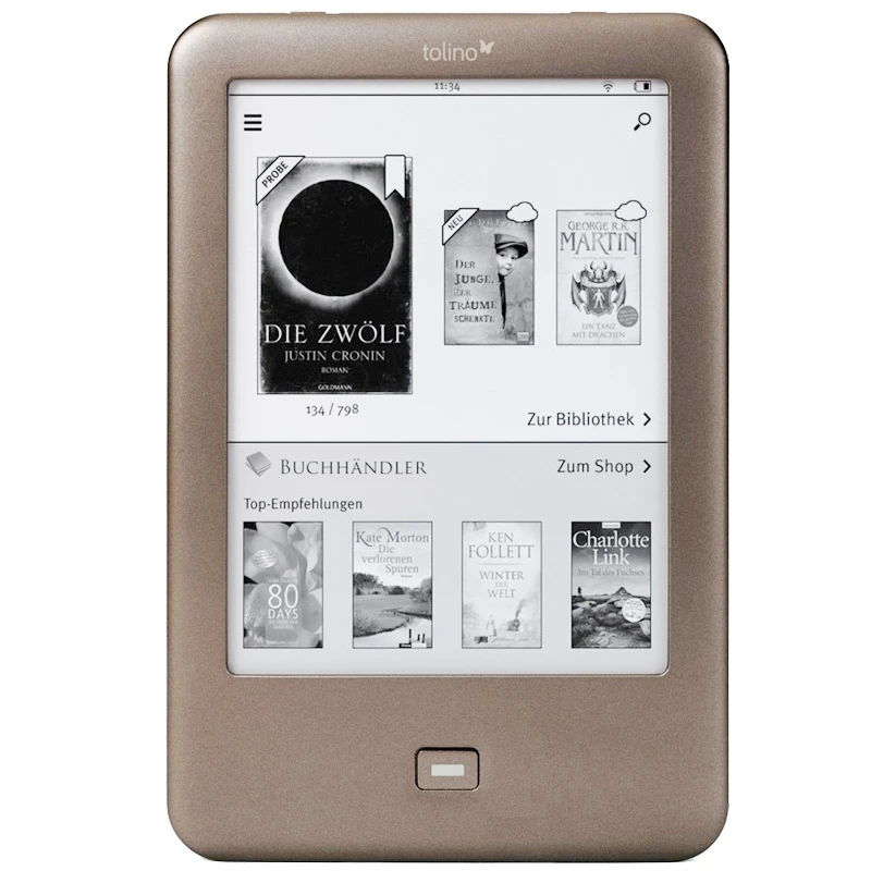 Tolino Shine 1 page ebook reader e Ink screen e-reader wifi 4G 6 inches e-ink display the electronic book Lighted e reader e-ink