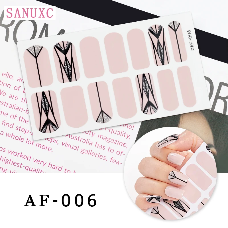 New Year Full Cover Nail Sticker Nail Polish Sticker Nail Art Self Adhesive Decor Sticker Creative Christmas Nail Sticker