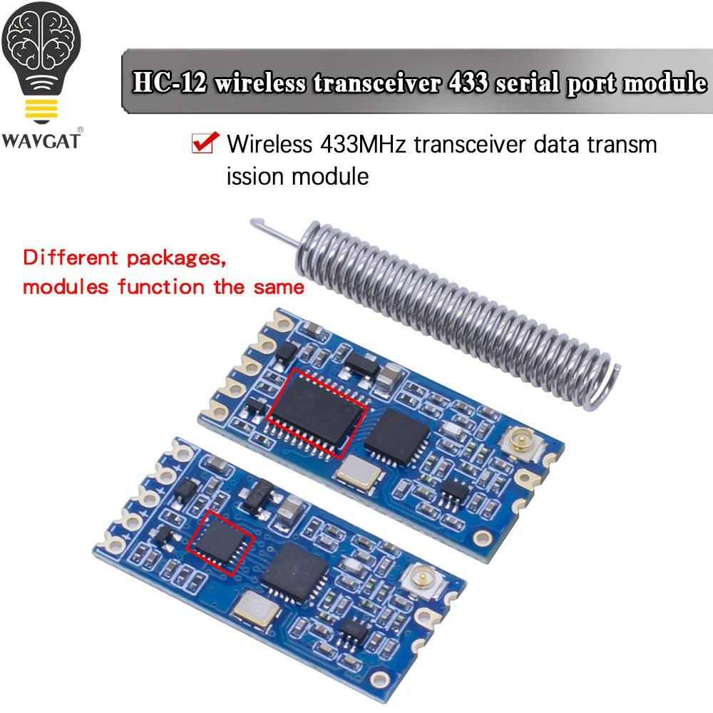 HC-12 SI4463 Wireless Microcontroller Serial, 433 Long-Range, 1000M With Antenna For Bluetooth