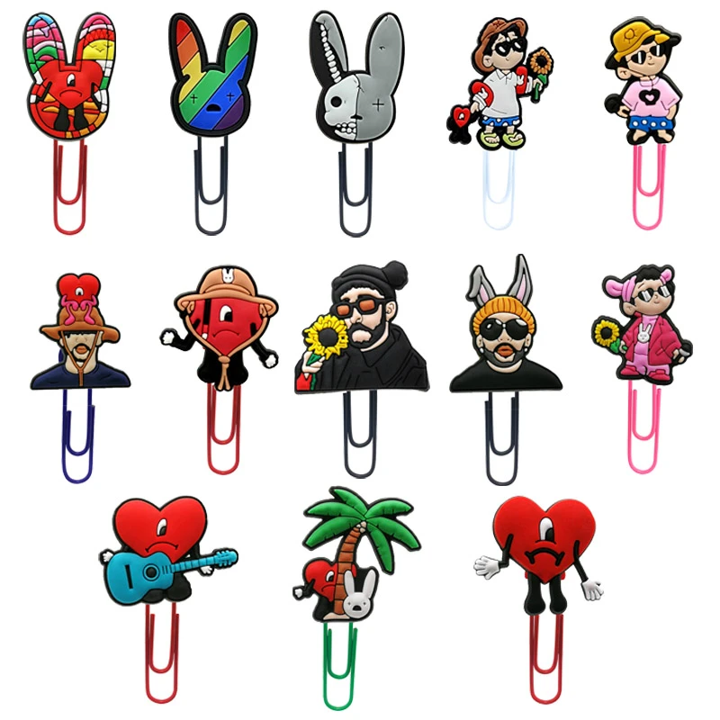 50pcs Hot Icon Bookmarks Anime Book Mark Paper Clips Page Holder Stationery for Teacher Students School Office Supply Kids Gift