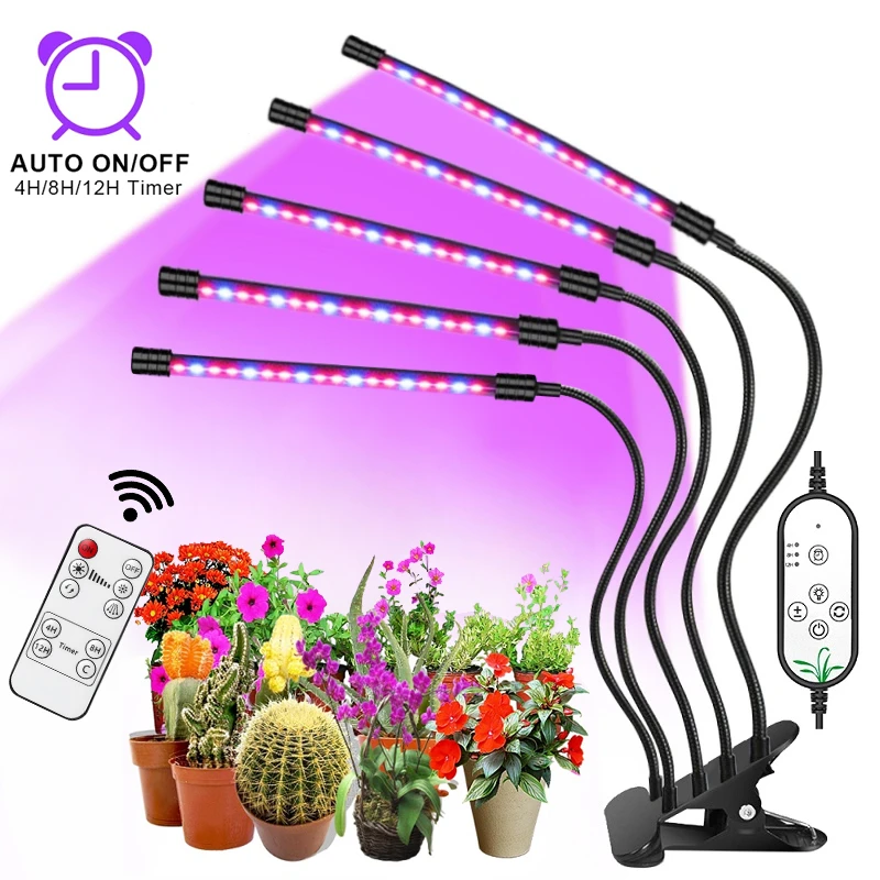 LED Grow Light USB Phyto Lamp Full Spectrum 4 Head Grow Tent Complete Kit Phytolamp for Plants Seedlings Flowers Indoor Grow Box