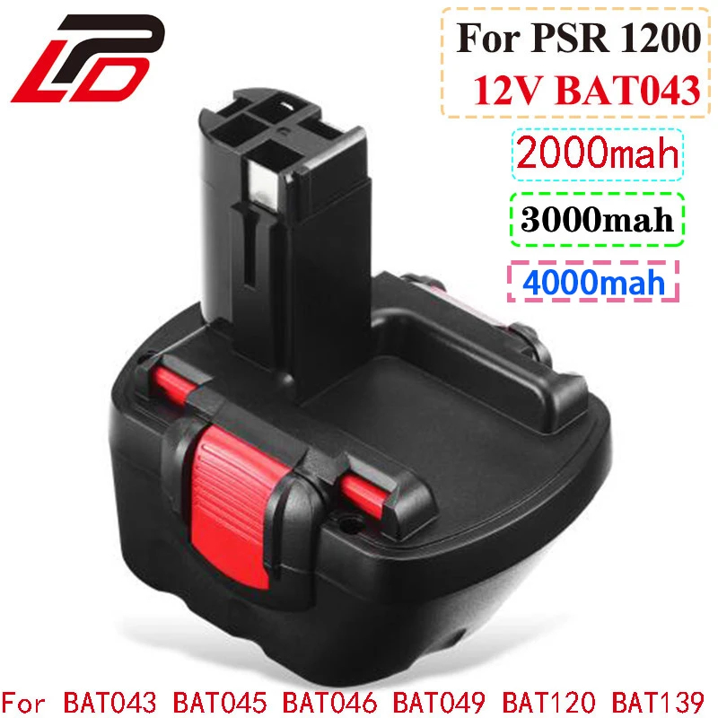 For Bosch 12V 2.0 3.0Ah PSR 1200 Rechargeable Battery GSR 12V AHS GSB GSR 12 VE-2 BAT043 BAT045 BAT046 BAT049 BAT120 BAT139