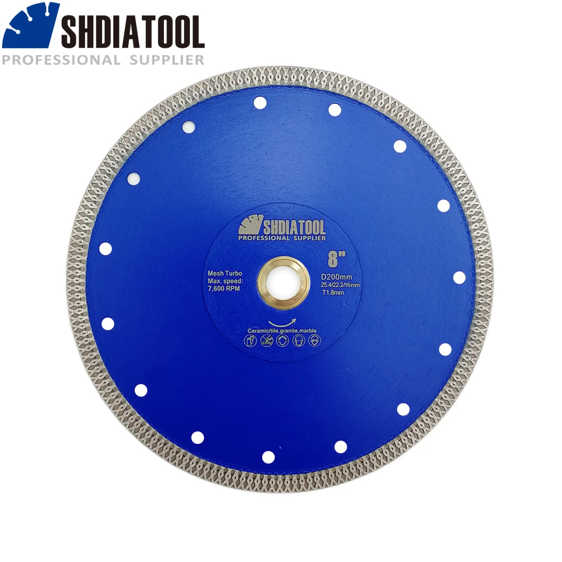 SHDIATOOL 1pc Diamond Cutting Disc X Mesh Turbo Saw Blade Rim Segment Circular Hot-pressed Sintered Dia 4