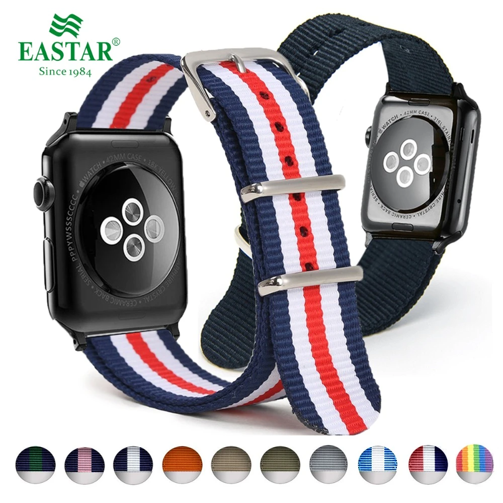 Eastar Woven Nylon Band Watchband For Apple Watch 3 2 1 42mm 38mm strap iwatch 6/5/4 SE wrist band nylon watchband belt