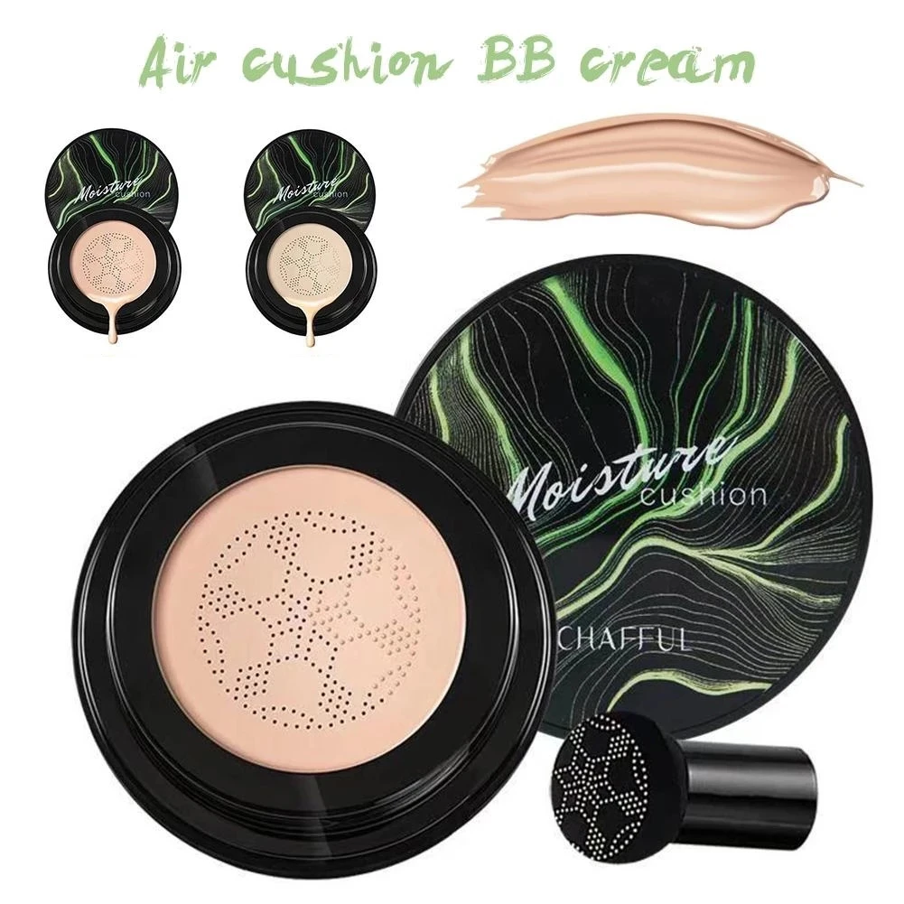 BB Air Cushion Foundation Mushroom Head CC Cream Concealer Whitening Makeup Cosmetic Waterproof Brighten Face Base Tone