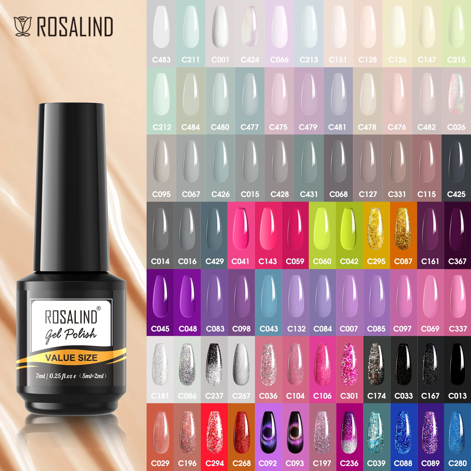 ROSALIND 7ML Nail Gel Polish Hybrid Varnishes All For Manicure Nails Art Base Top Coat UV Lamp Vernis Semi Permanent Varnishes