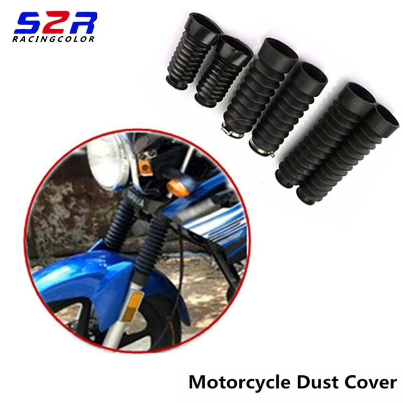 A Pair Dust Cover Motorcycle Off-road Front Rubber Fork Dirt Dust Cover Motorcycle Fork Rubber Gaiters Boots Protective Sleeve