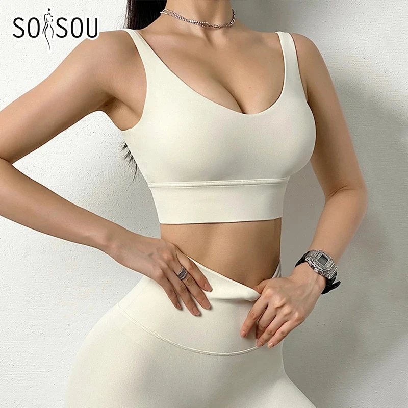 SOISOU 2021 New 2 Piece/set Tracksuits Women's Yoga Set Sports Suit Women Lounge Wear Crop Tops Sexy Women Leggings 14 colors
