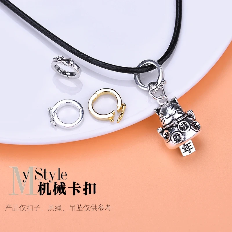 S925 silver buckle DIY accessory pendant buckle can be opened, the buckle of the bracelet, the buckle of the buckle, the buckle