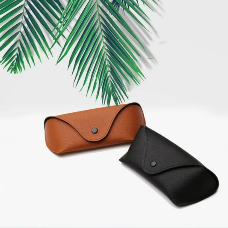 PU Leather Eyewear Cases Cover for Sunglasses Women's Eyeglasses Case Men Reading Glasses Box With Metal Buckle Eyewear Cases