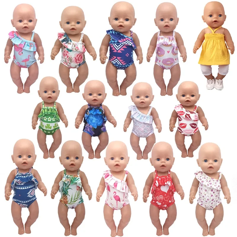 Baby Doll Summer Clothes For 43cm Born Baby Doll Swim Clothes 18 Inch Doll Bikini