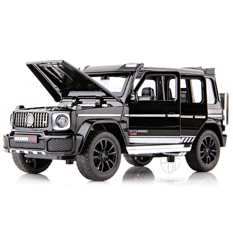1/32 Diecast SUV Car Model G700 Modified Vehicle With Pull Back Music Off-Road Vehicle 6 Door Sopened Children's Toy Collection
