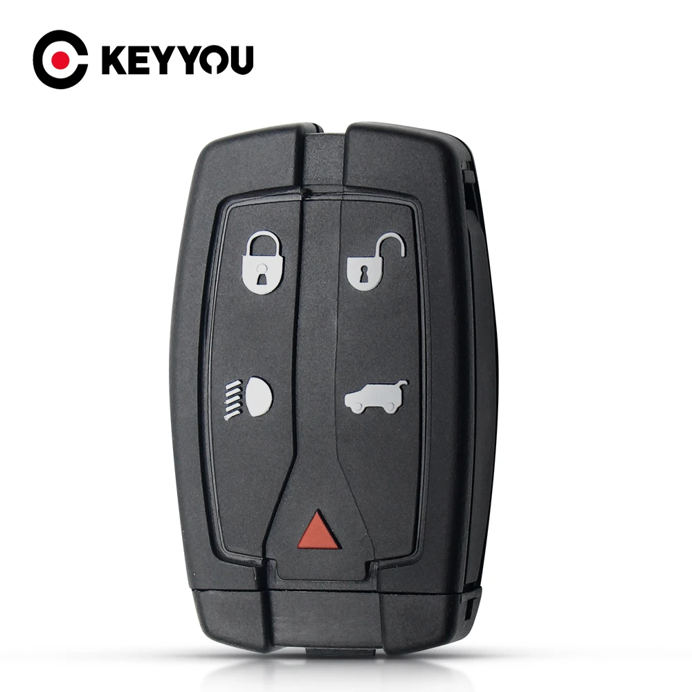 KEYYOU 5 Buttons For Land Rover Freelander 2 Discovery Remote Smart Key Replacement Key Shell Uncut Blade Case Car Accessories