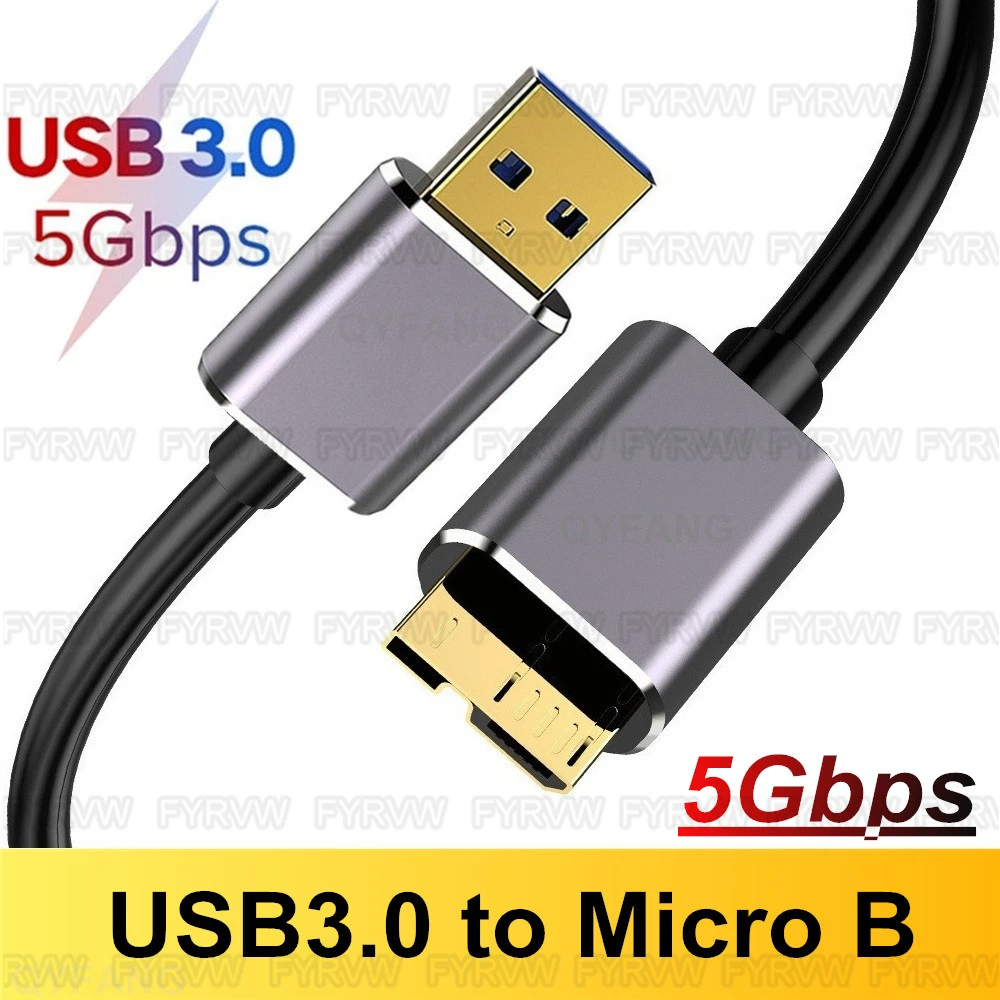 Hard Drive External Cable USB Micro B Cable HDD Cable Micro Data Cable SSD Sata Cable for Samsung Hard Disk Micro B USB3.0 Cable