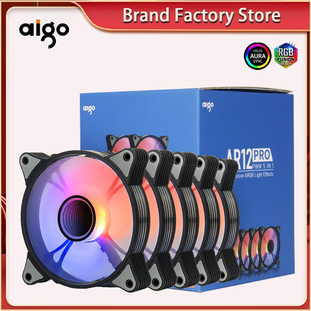 DarkFlash Authentic DR12 Pro FAN Computer Cooler Cooling RGB Fans Computer PC Case Fan RGB Adjust 3P-5V AURA SYNC LED 120mm Fan