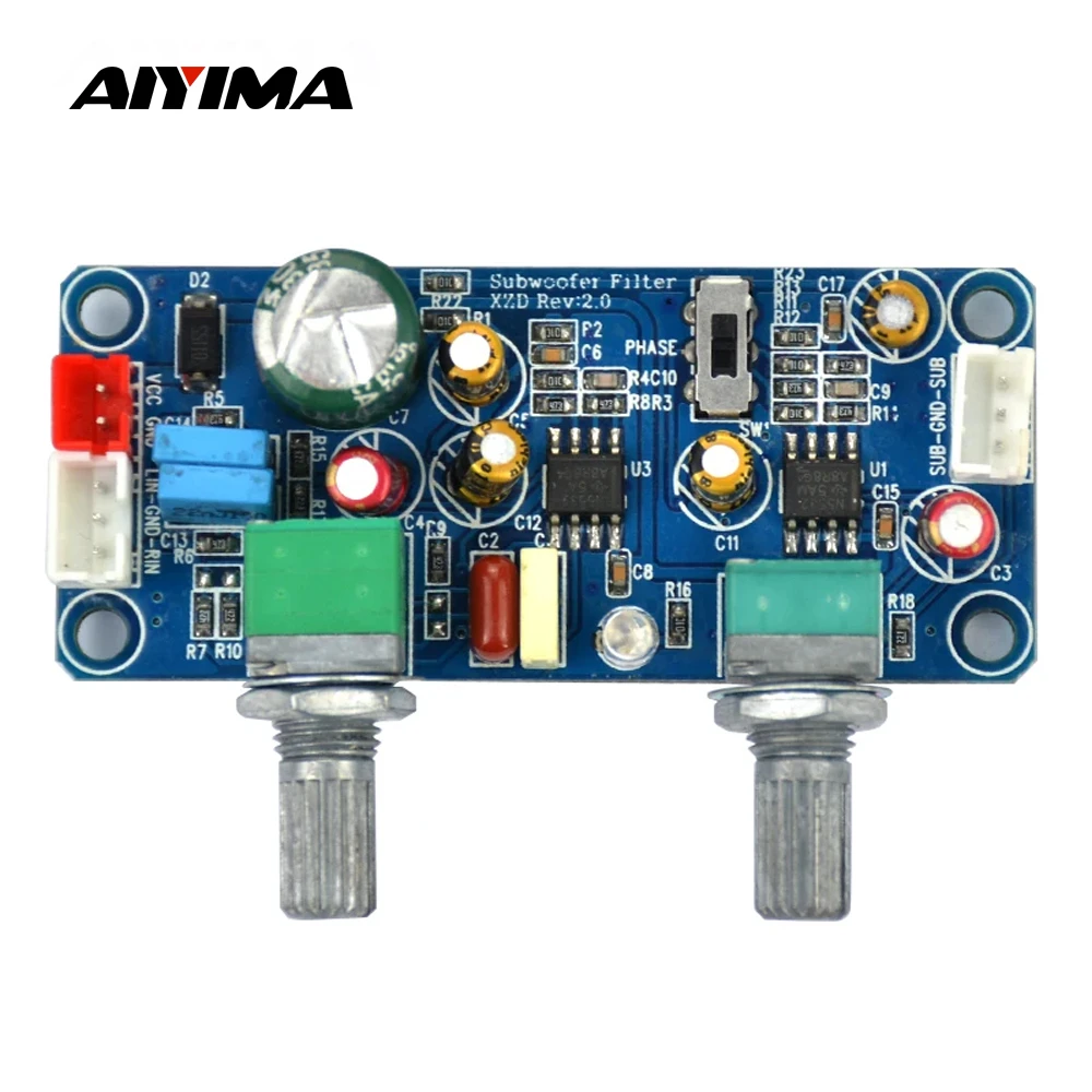 AIYIMA Low Pass Filter Bass Subwoofer Preamp Amplifier Board Single Power DC 9-32V Preamplifier With Bass Volume Adjustment