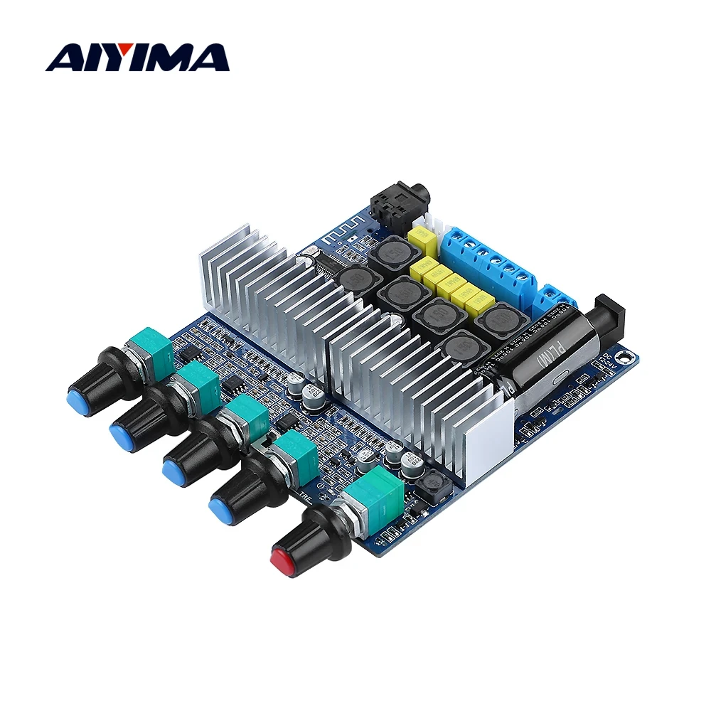 AIYIMA TPA3116 Subwoofer Amplifier Board 2.1 Channel High Power Bluetooth 5.0 Audio Amplifiers DC12V-24V 2*50W+100W Amplificador