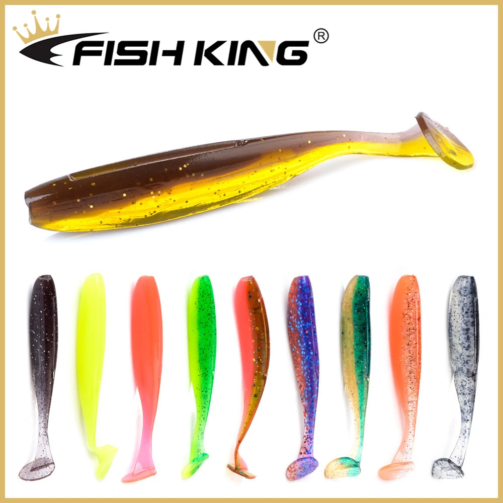 FISH KING Easy Shiner Soft Fishing Lures 50mm 75mm 100mm Wobblers Carp Bass Fishing Soft Lures Silicone Artificial Pike Baits