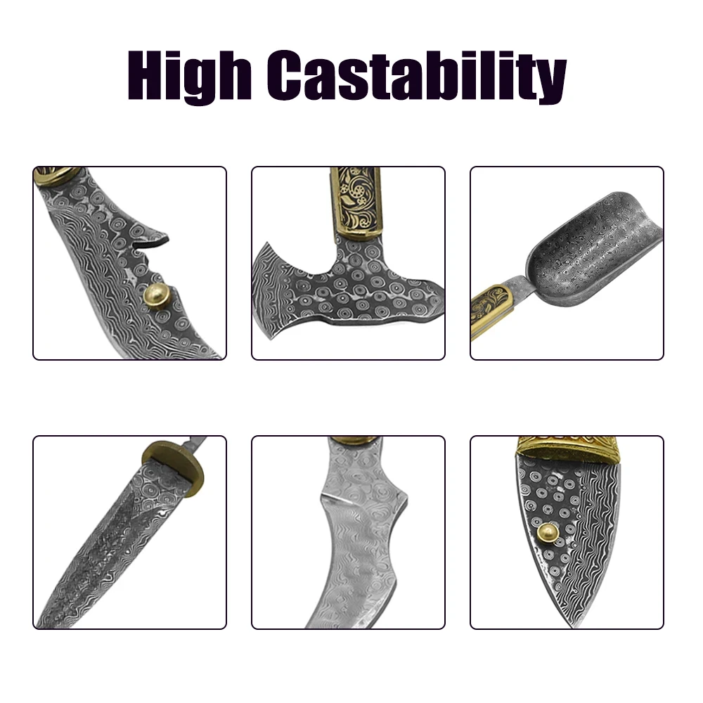 Damascus Steel Knife DIY Cutter Making Materials Pattern Steel Bar Blade Blank Has Been Heat Treating Pocket Knives Hand Tool