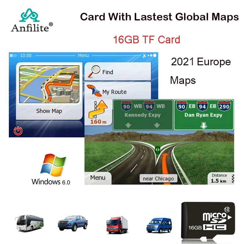 16GB Micro SD Card  for WinCE Car GPS Navigation 2020 Map software for Europe,Africa,CA,France,UK,Spain,Turkey,Germany,AU/USA