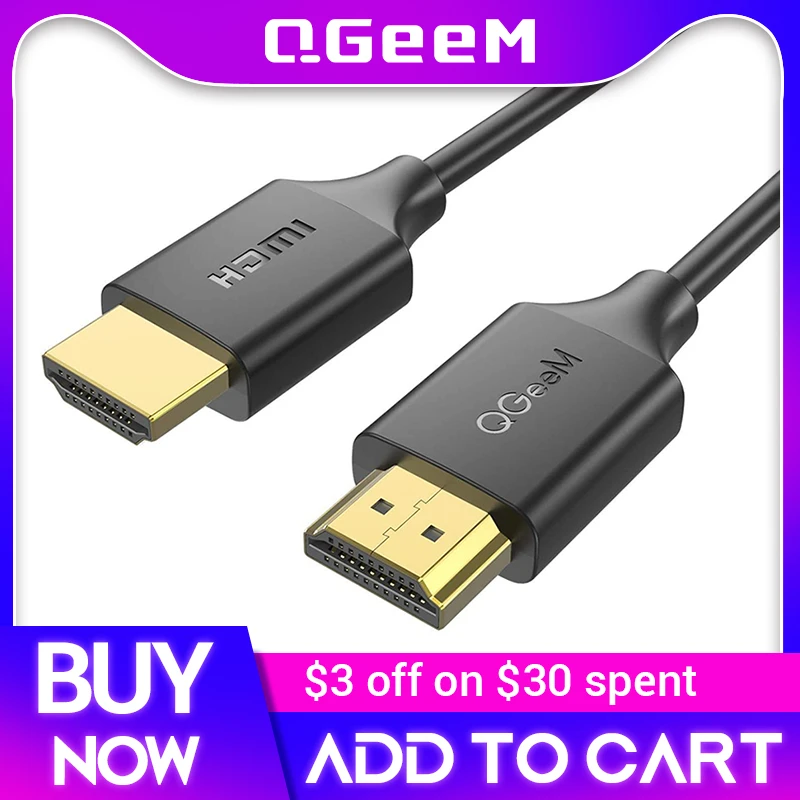 QGeeM 4K HDMI Cable Compatible HDMI 2.0 Adapter for Xiaomi Xbox Serries X PS5 4 TV Box Laptops HDMI Splitter Digital Wire Cord