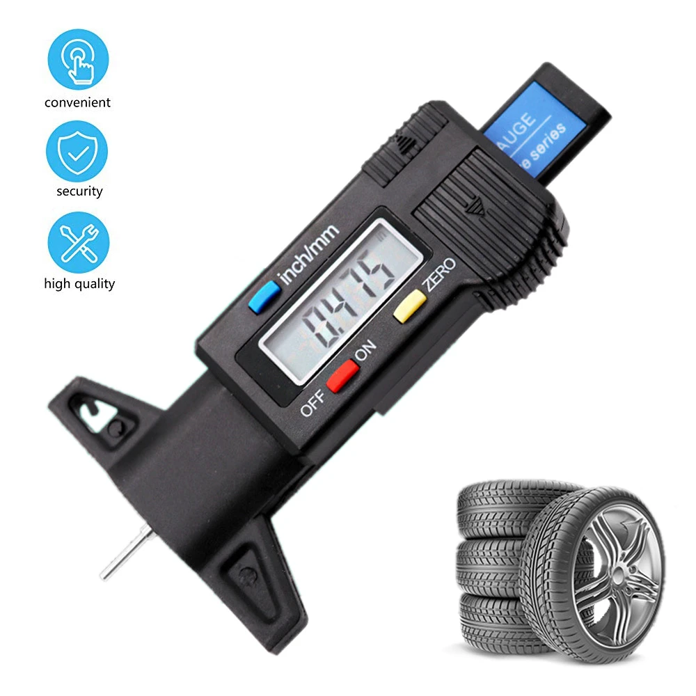 Digital Car Tyre Tire Tread Depth Gauge Meter Auto Tire Wear Detection Measuring Tool Caliper Thickness Gauges Monitoring System