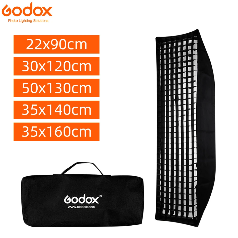 Godox 22x90cm 30x120cm 50x130cm 35x140cm 35x160cm Portable Honeycomb Grid Softbox soft box with Bowens Mount for Studio Flash