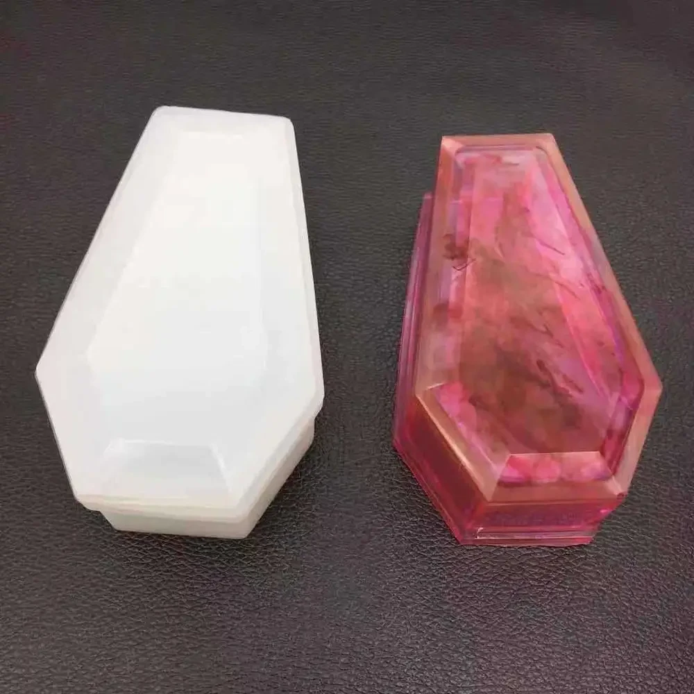 New Coffin Storage Box Mold Crystal Epoxy Resin Mold DIY Zombie Dark Mirror Vampire Coffin Silicone Mold