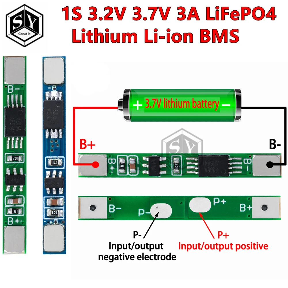 10PCS Great IT 1S 3.7V 3A li-ion BMS PCM battery protection board pcm for 18650 lithium ion li battery